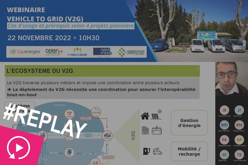 #Replay Webinaire Vehicle To Grid (V2G) : quels sont les défis à relever pour accélérer le déploiement de cette technologie ?